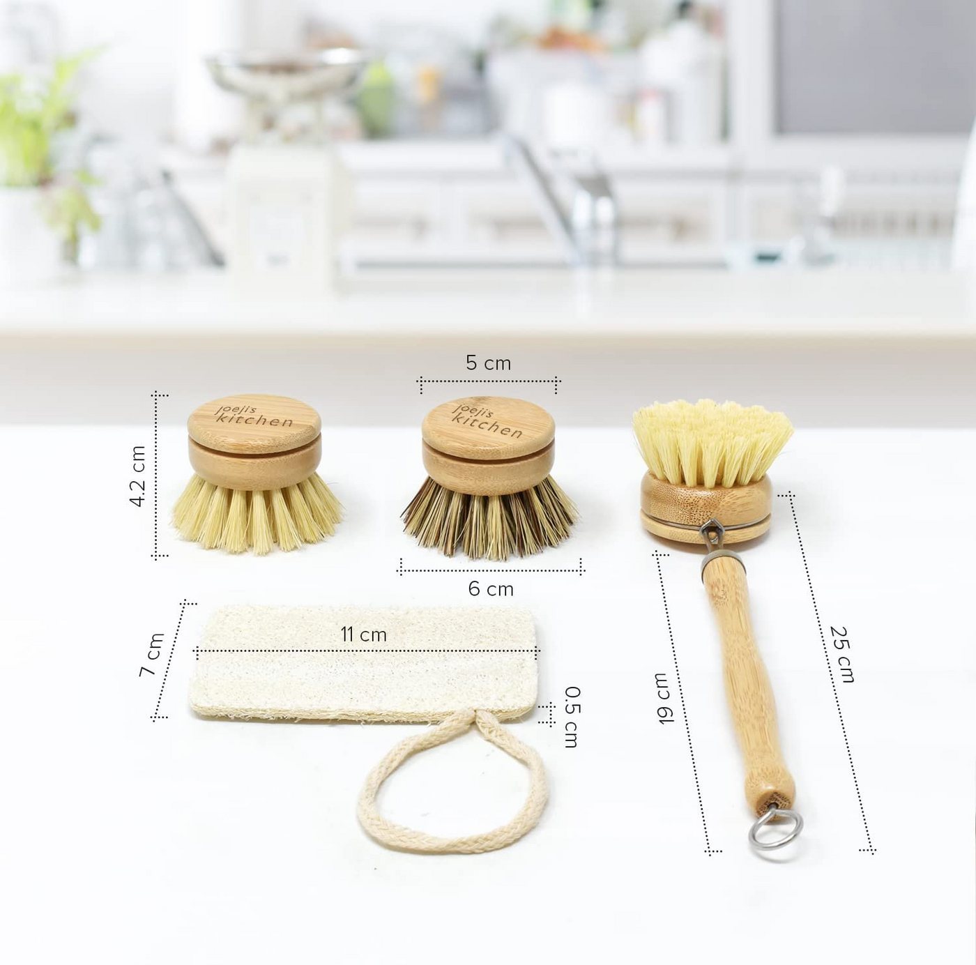 Thumbnail - JOEJI’S KITCHEN Reinigungsbürsten-Set Reinigungsbürstenset Gemüsebürste Austauschbaren Bürstenköpfen
