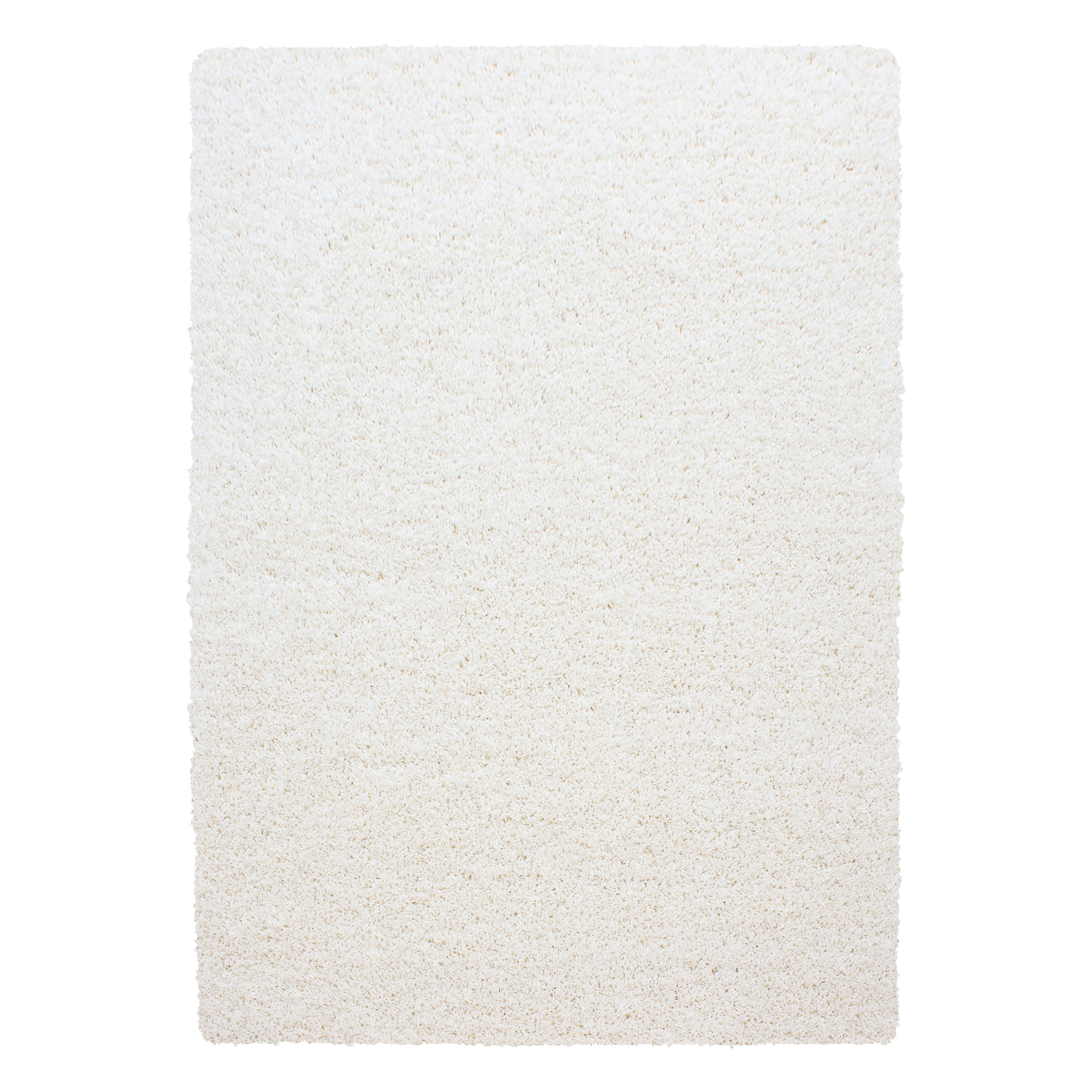 KADIMA DESIGN Teppich Shaggy Hochflorteppich Wohnzimmer Läufer Rund Waschbar RHEIN, Läufer, Höhe: 32 mm, Creme, 60x110 cm, Wohnzimmerteppich Strapazierfähig Was – Bild 2 von 5