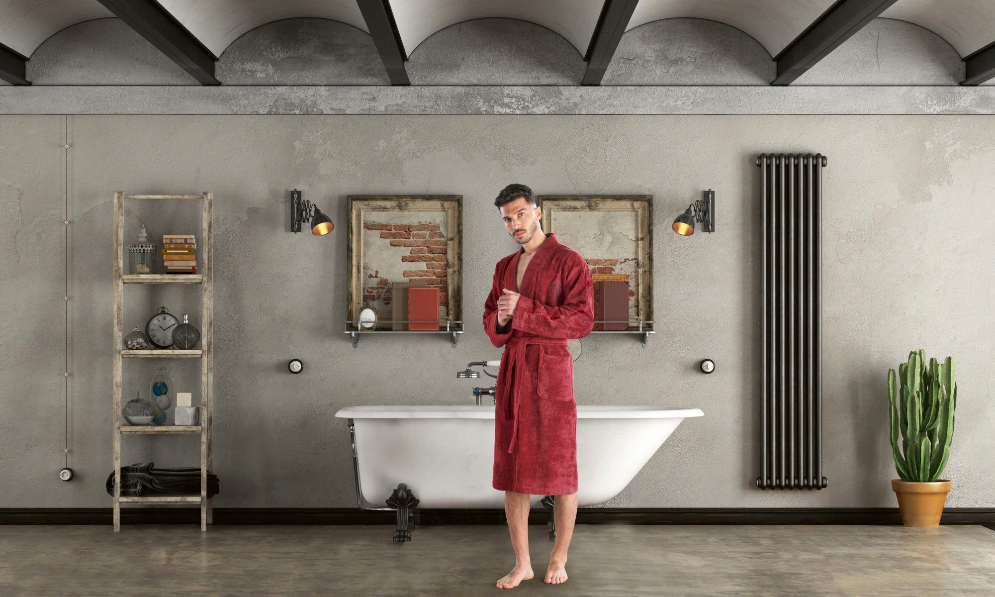 CARLO COLUCCI Herrenbademantel Vito, ideal für Sauna & Spa, Hotelbademantel günstig online kaufen