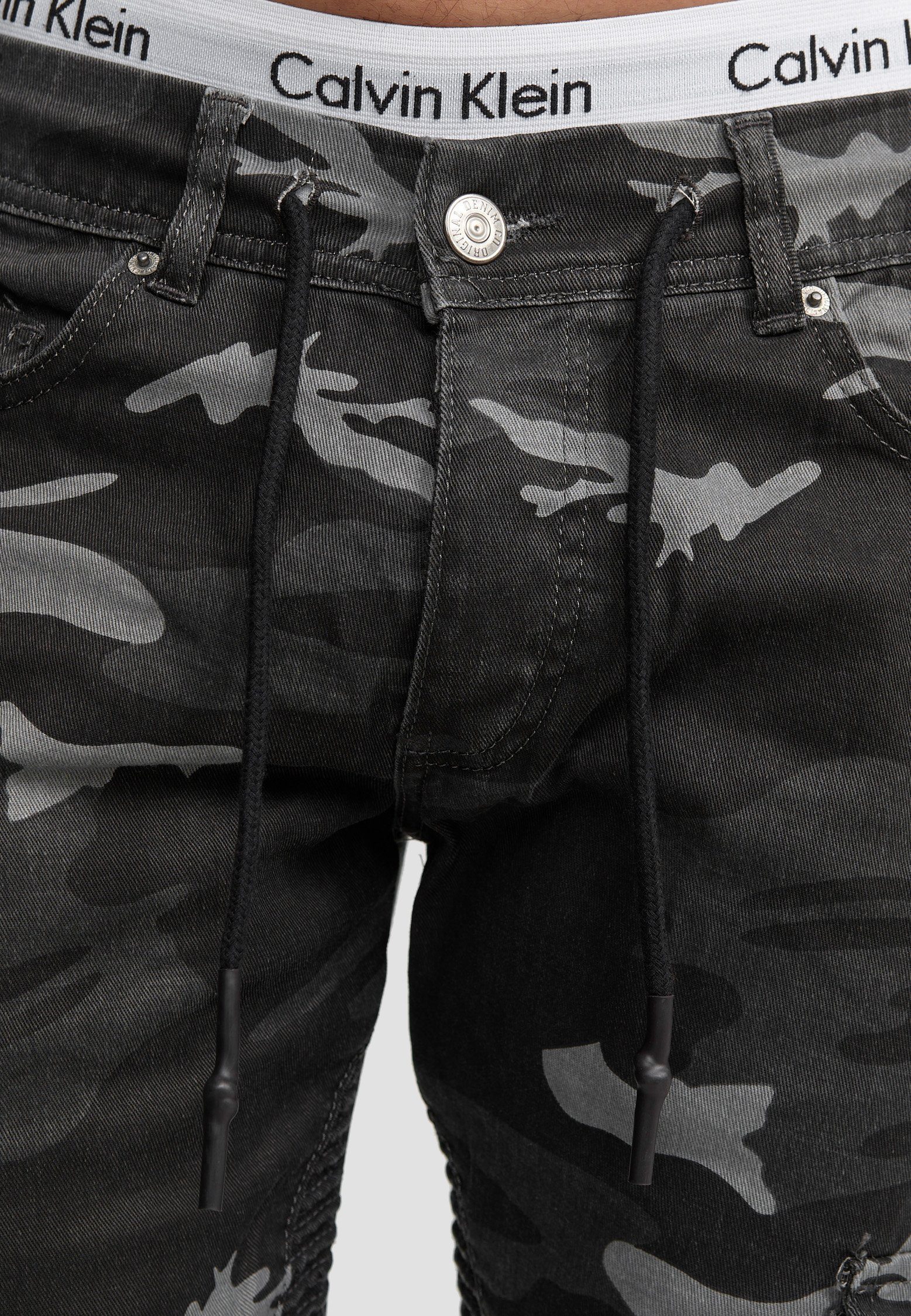 Schwarz 3207C Fit Herren Chino Slim-fit-Jeans Camouflage Jeans Hose Slim Code47 Männer Designer Chinohose Slim