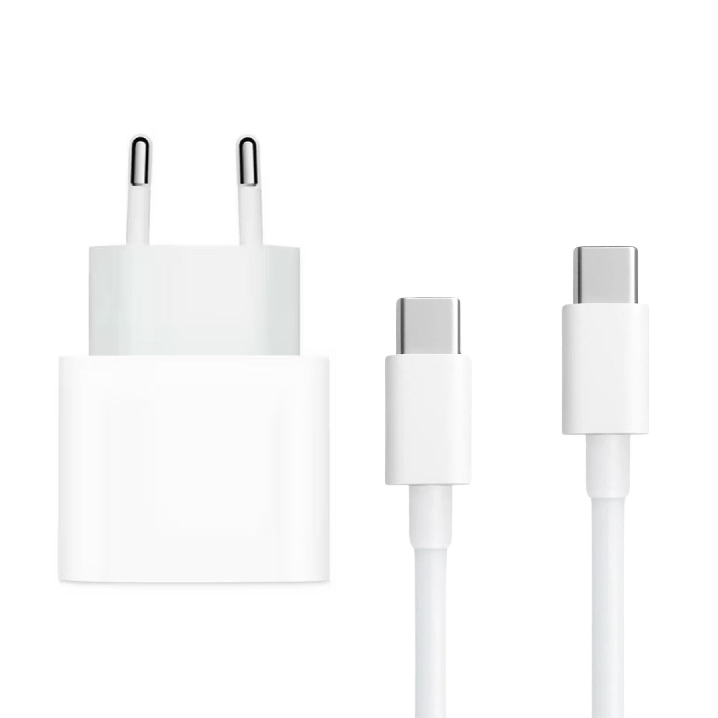 PlugUp Ladegerät mit iPhone USB-C Ladekabel iPhone 15 16 17 Pro Max Air Plus USB-Ladegerät (2220 mA, Set, 1-tlg., 2-teiliges Set, 20W USB-C Schnellladegerät für iPhone 15 16 17 Pro Max Air Mini Plus)