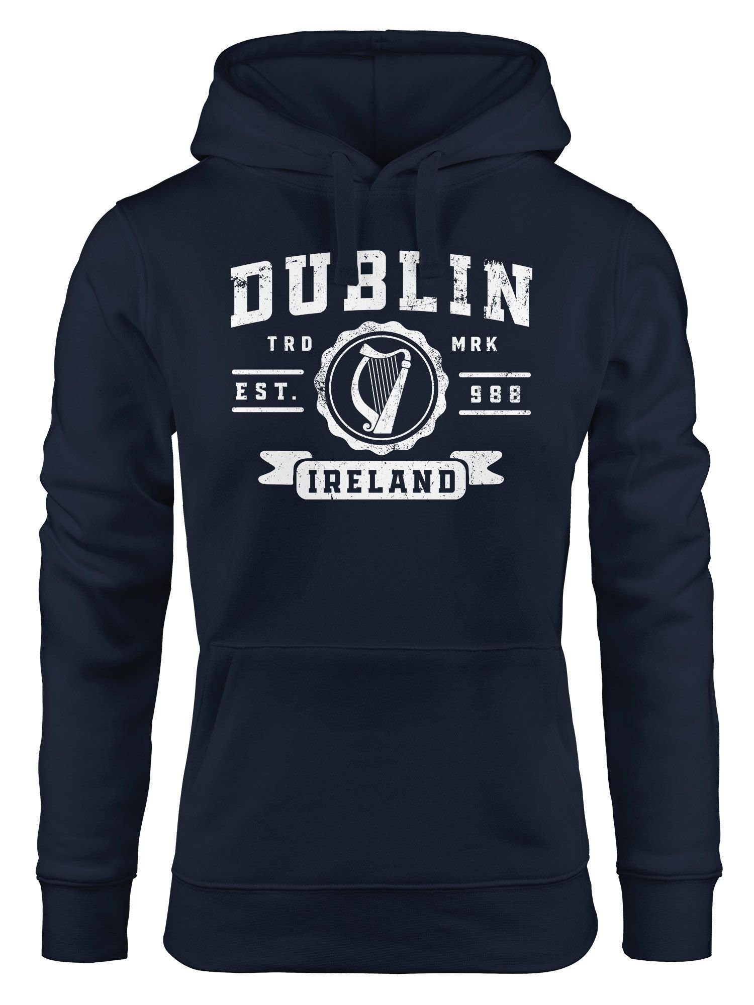Neverless Hoodie Hoodie Damen Dublin Irland Retro Design Aufdruck Print Schrift Kapuzen-Pullover Fashion Streetstyle Neverless® | Sweatshirts