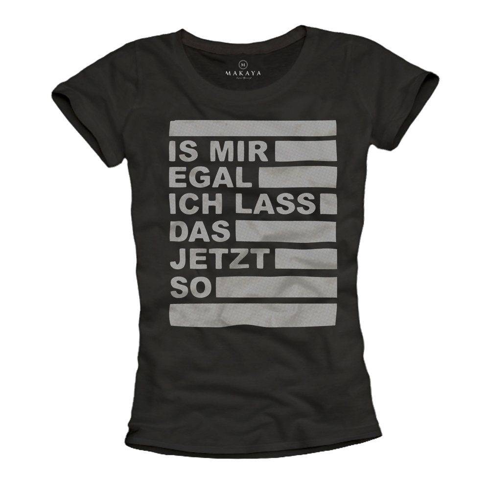 MAKAYA Print-Shirt Damen Lustige Sprüche Text günstig online kaufen