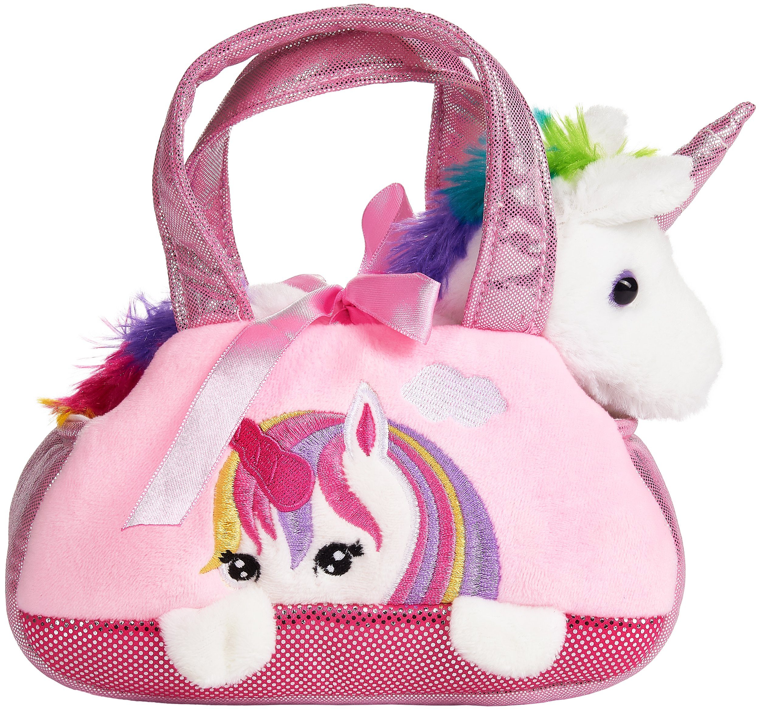 BRUBAKER Kuscheltier Einhorn Tasche Regenbogen 20 cm (1-St., Plüschtier in günstig online kaufen