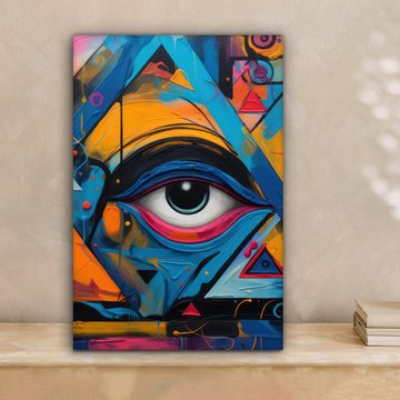 OneMillionCanvasses® Leinwandbild Graffiti - Farben - Auge - Kunst, (1 St), Leinwandbild fertig bespannt inkl. Zackenaufhänger, Gemälde, 20x30 cm