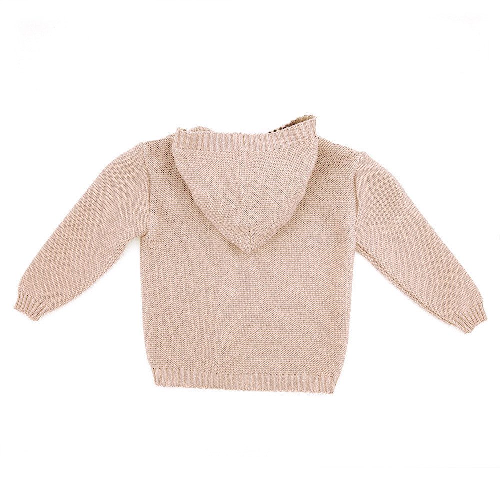 MAXIMO Fleecejacke GOTS BABY-Strickjacke, LL Kapuze, Knöpfe (1-St)