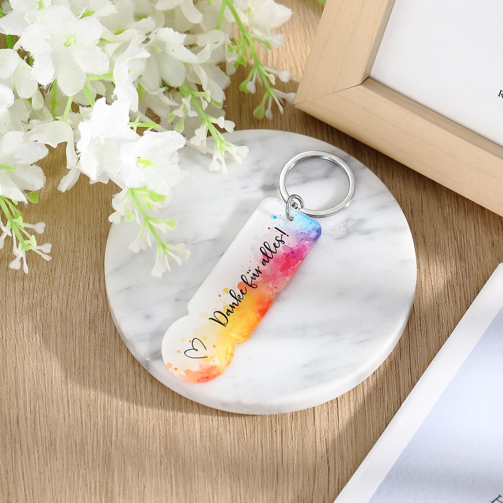 CLTYQ Schlüsselanhänger Set 20 Stück Acryl Einkaufswagenchip Schlüsselanhänger Geschenk (20-tlg), Abziehbar Einkaufschip Schlüsselanhänger zum Zerlegen