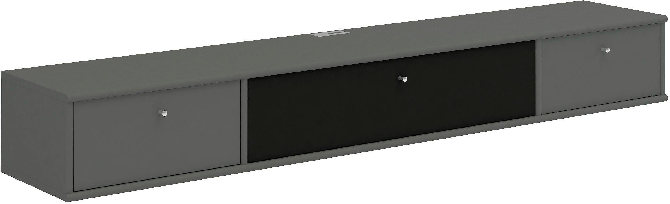 Hammel Furniture Media-Board Mistral, Stoffklappe und zwei Schubladen,  Wandmontage/stehend, Breite: 177 cm