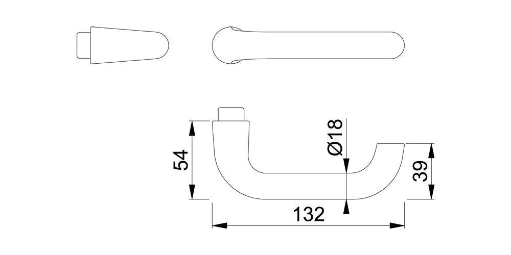 HOPPE Türbeschlag Türdrückerlochteil 8 / mm Paris neusilberfarbig F2 Aluminium Vierkant rechts / 138L DIN links