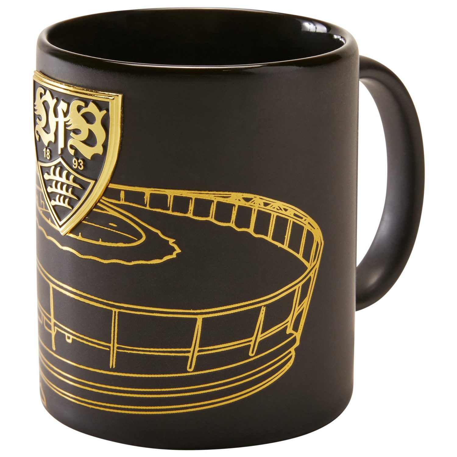 VfB Stuttgart Tasse VfB Stuttgart Tasse schwarz gold 0,3 l offiziell, Keramik