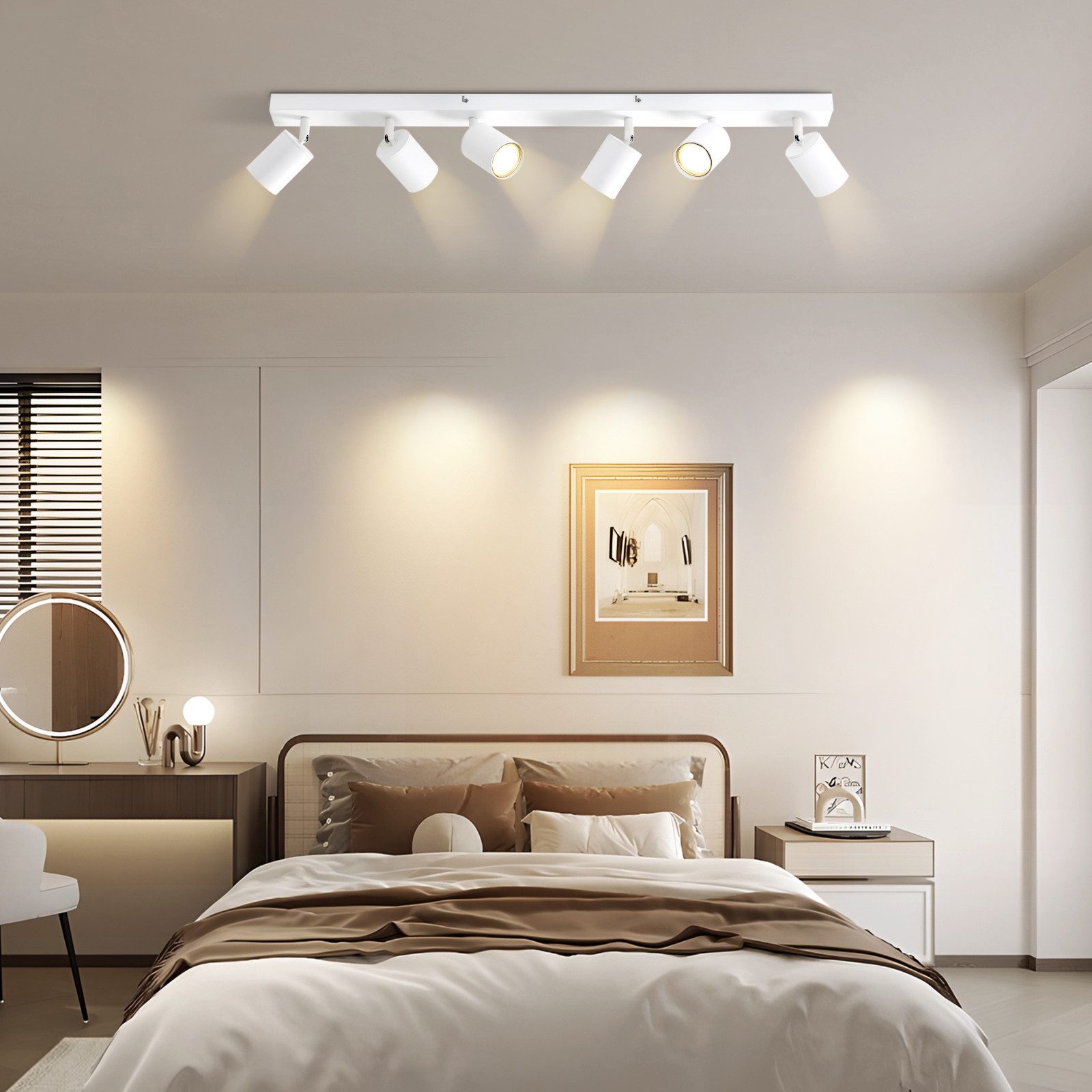 Nettlife Deckenstrahler Weiß Wohnzimmer 1/2/3/4/5/6 Flammig günstig online kaufen