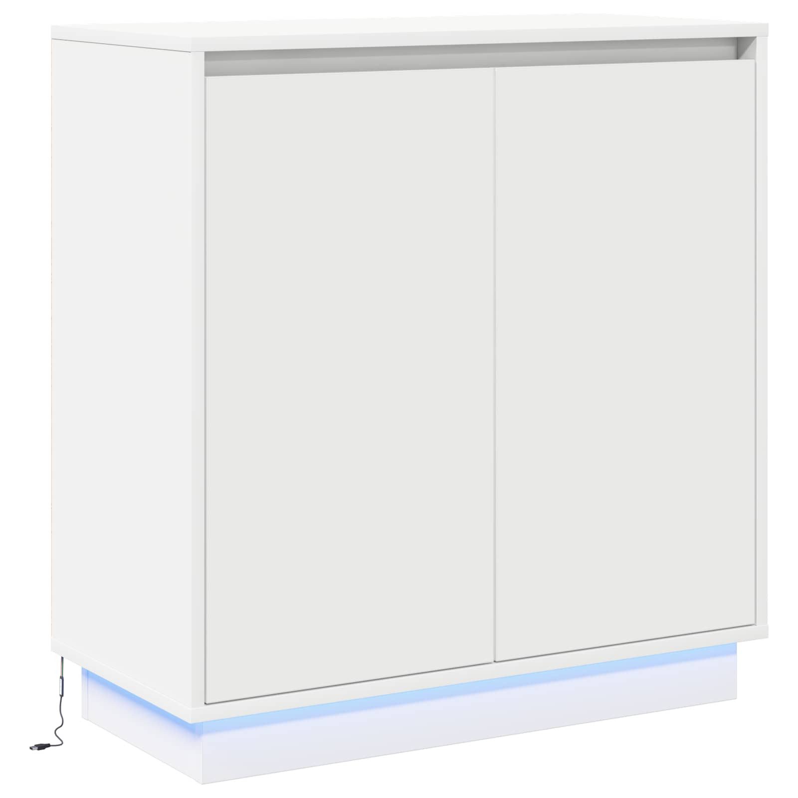 vidaXL Badezimmerspiegelschrank LED-Sideboard mit Regal Weiß 71 x 34,5 x 75 günstig online kaufen