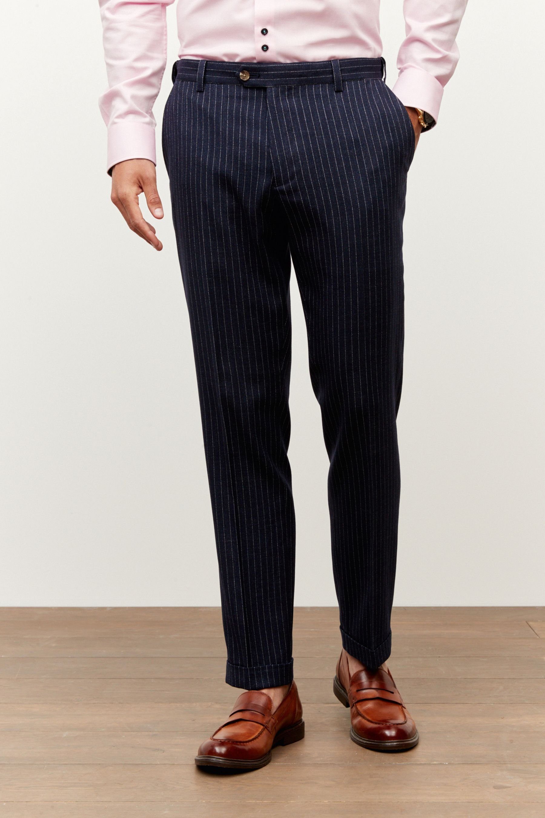 Next Anzughose Gestreifter Slim-Fit (1-tlg) Anzug: Hose
