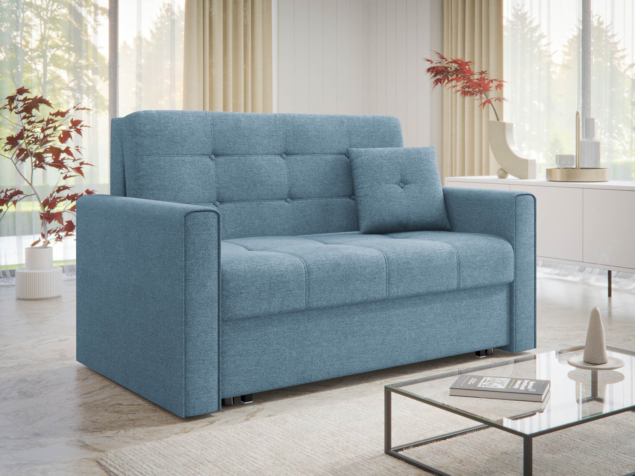 MIRJAN24 Schlafsofa Viva Lux II, mit Schlaffunktion und Bettkasten, 2 Sitzer, inkl. Kissen