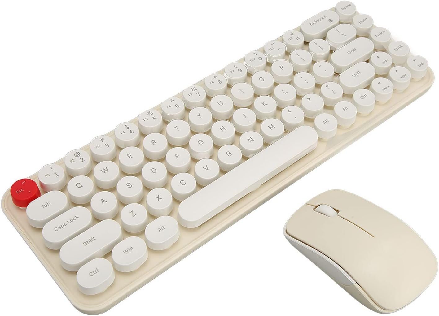Topiky Effiziente Shortcuts und Retro-Design mit Dot Keycaps Tastatur- und Maus-Set, Effizienz Stabile 2,4-G-Verbindung Energiespar-Technologie Vielseitige