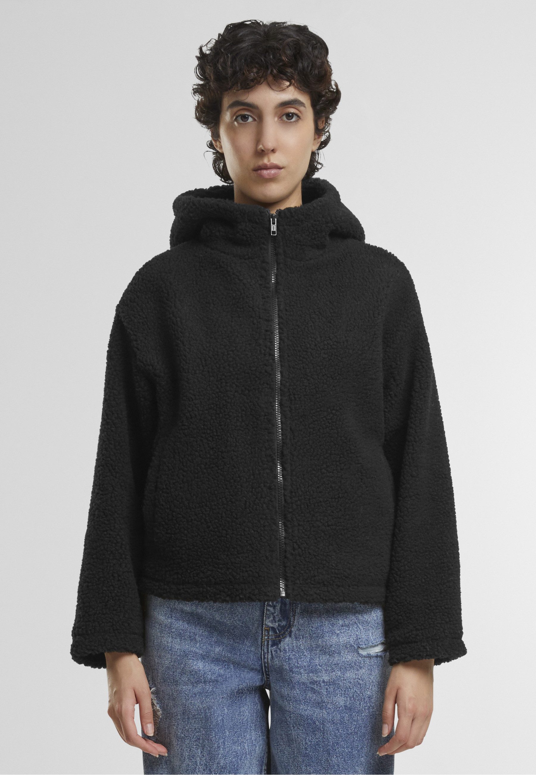 URBAN CLASSICS Langmantel Urban Classics Ladies Short Hooded Sherpa Jacket – Bild 5 von 5