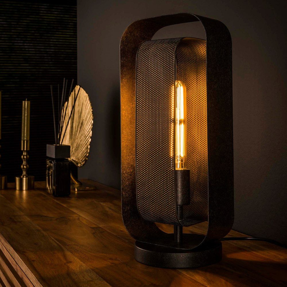 famlights Tischleuchte famlights, Tischleuchte Orson in Altsilber E27