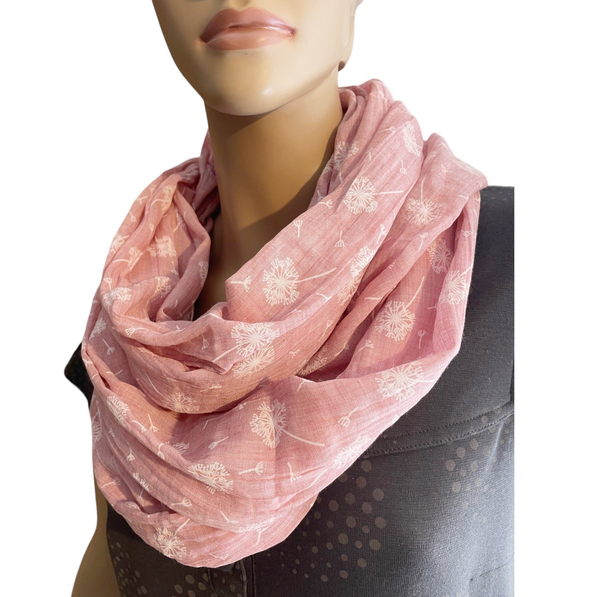 Taschen4life Loop Damen Sommer Schal SS-731 mit Pusteblumen print, Trend Muster, Farbwahl, Tücher & Schals – Bild 2 von 3