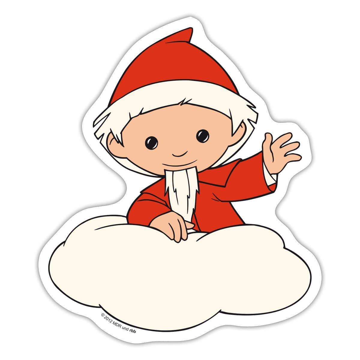 Spreadshirt Aufkleber Sandmännchen Sandmann Fliegt Auf Wolke Sticker Aufkleber