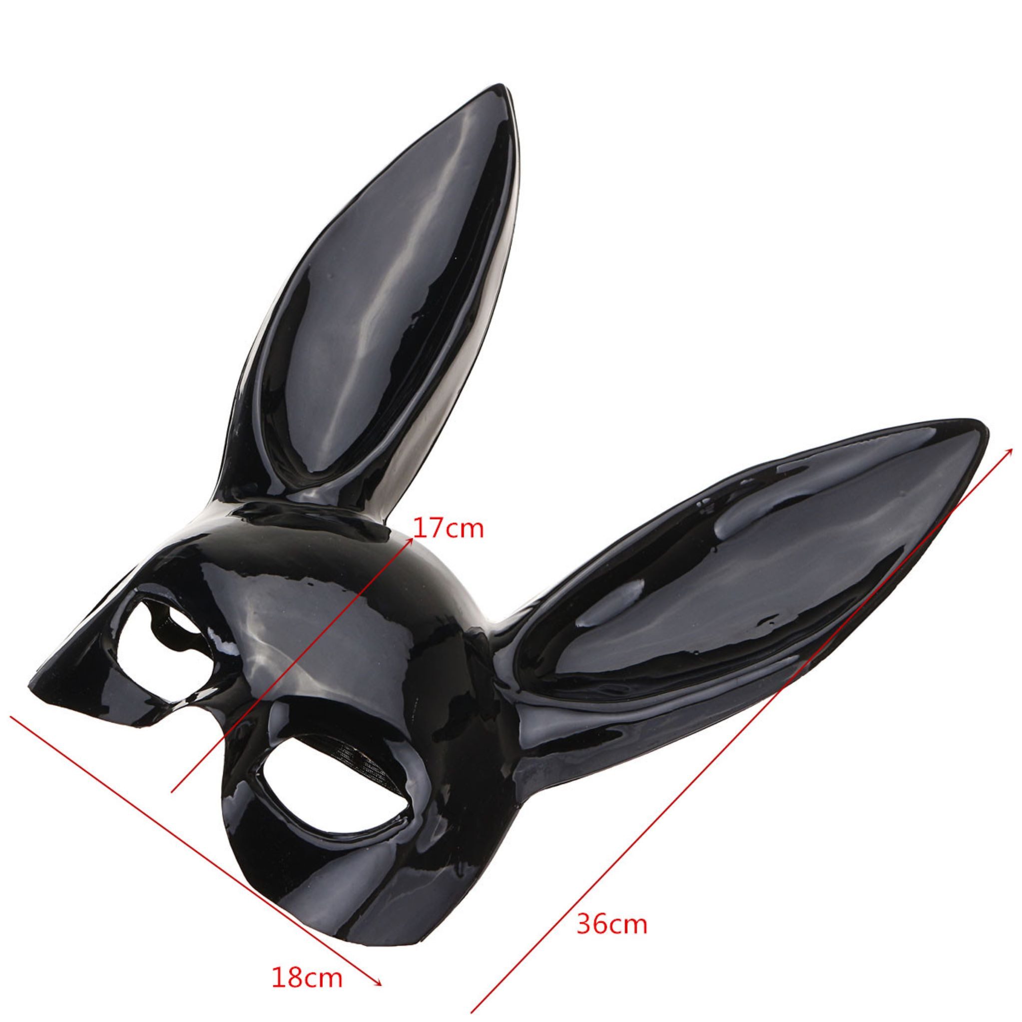 Korbi Kostüm Schwarze Playboy-Kaninchenmaske mit Ohren