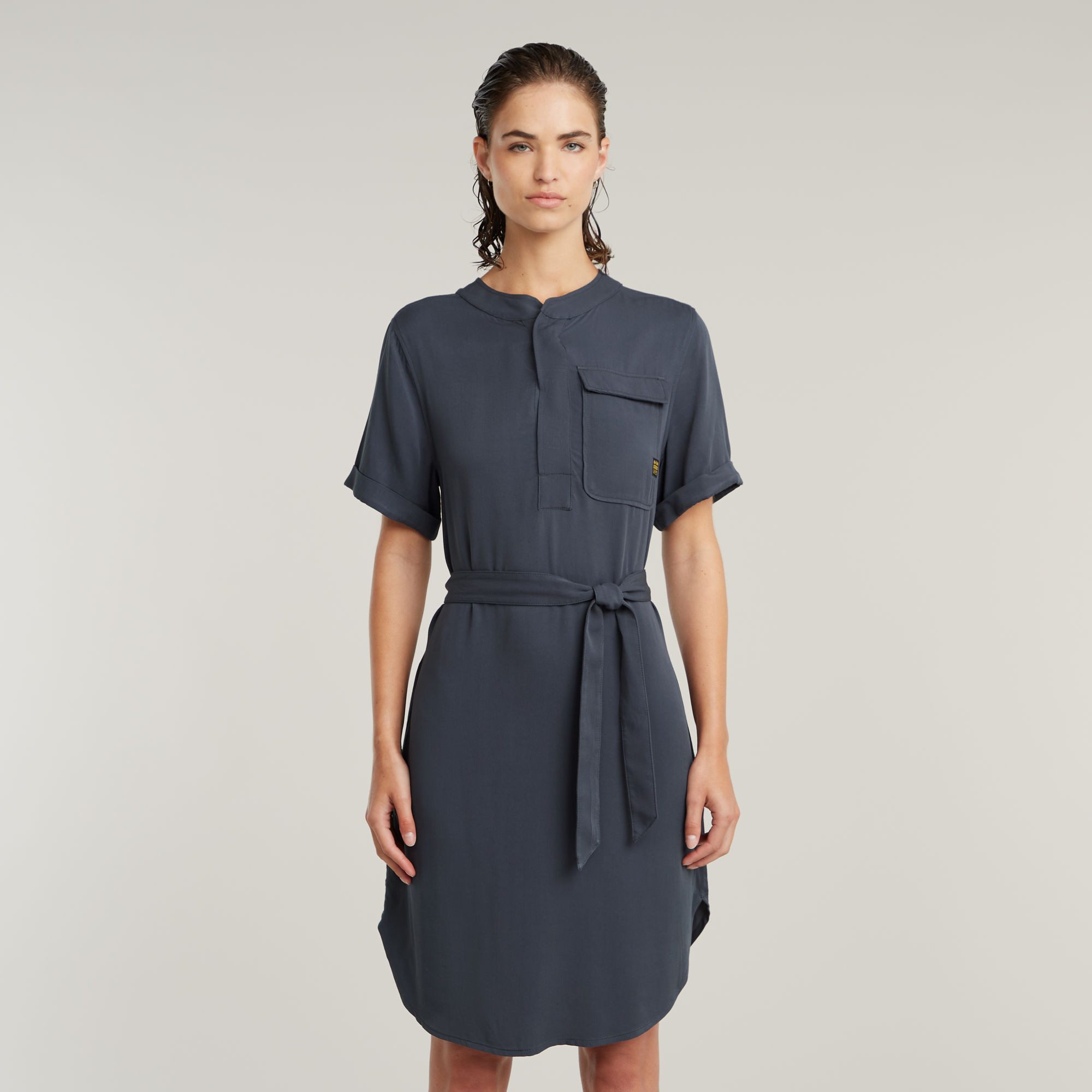 G-STAR Blusenkleid Belted Dress mit Bindegürtel
