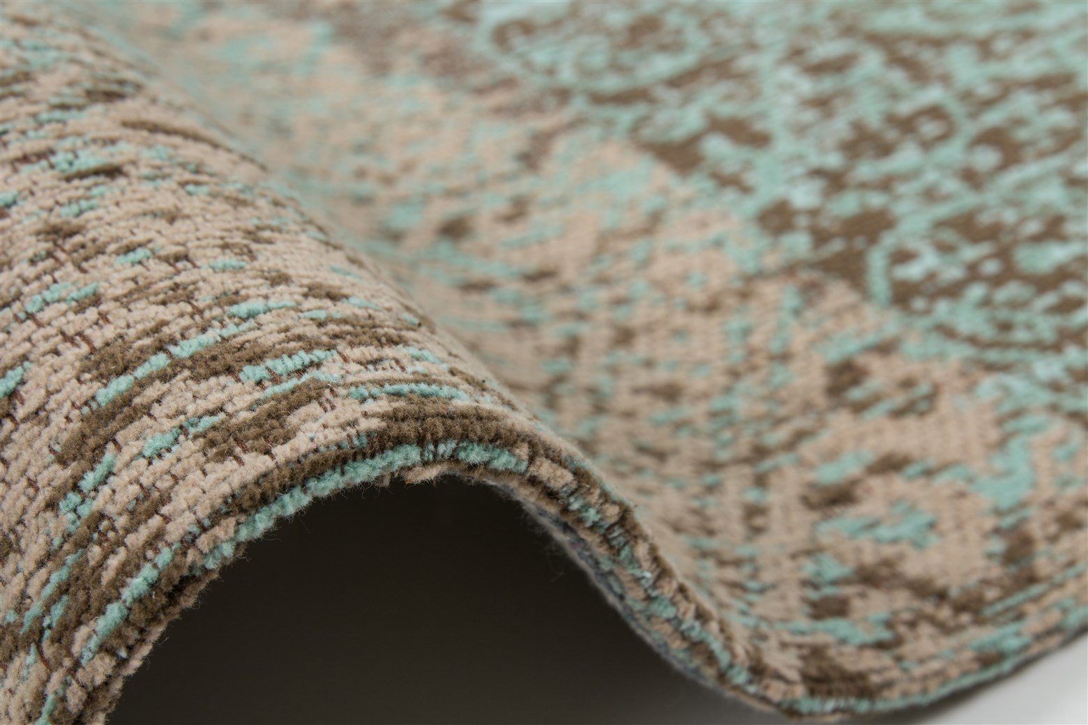 Kayoom Teppich in Türkis, 100% Baumwolle - 150x80cm (LxB)