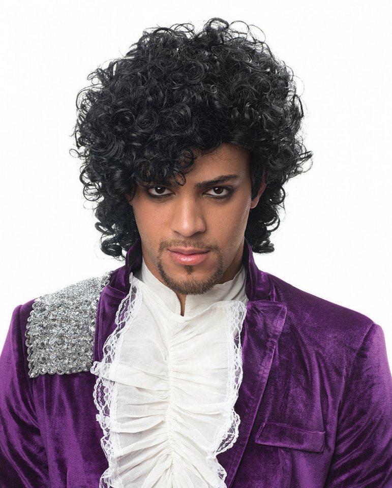 Horror-Shop Kostüm-Perücke 80er Jahre Purple Rain Perücke als Rockstar Kostüm