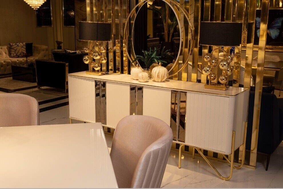 JVmoebel Sideboard Sideboard Metall xxl Stil Kommoden Kommode Möbel Italienische Gold Big