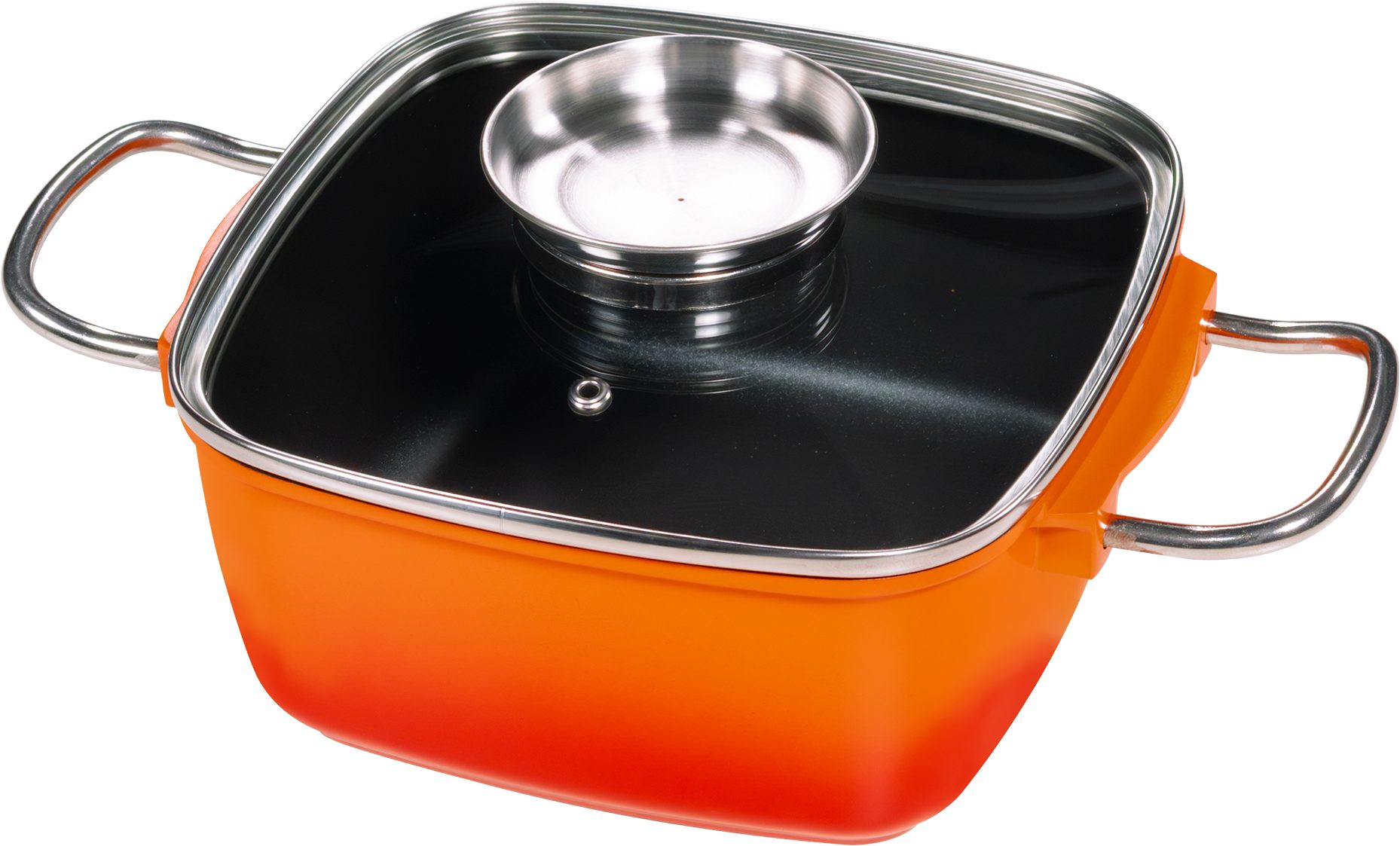 KING Bräter 3 L, Aluguss, Aluminiumguss (1-tlg), mit Glasdeckel und Aromaknopf, Induktion, Keramikbeschichtung