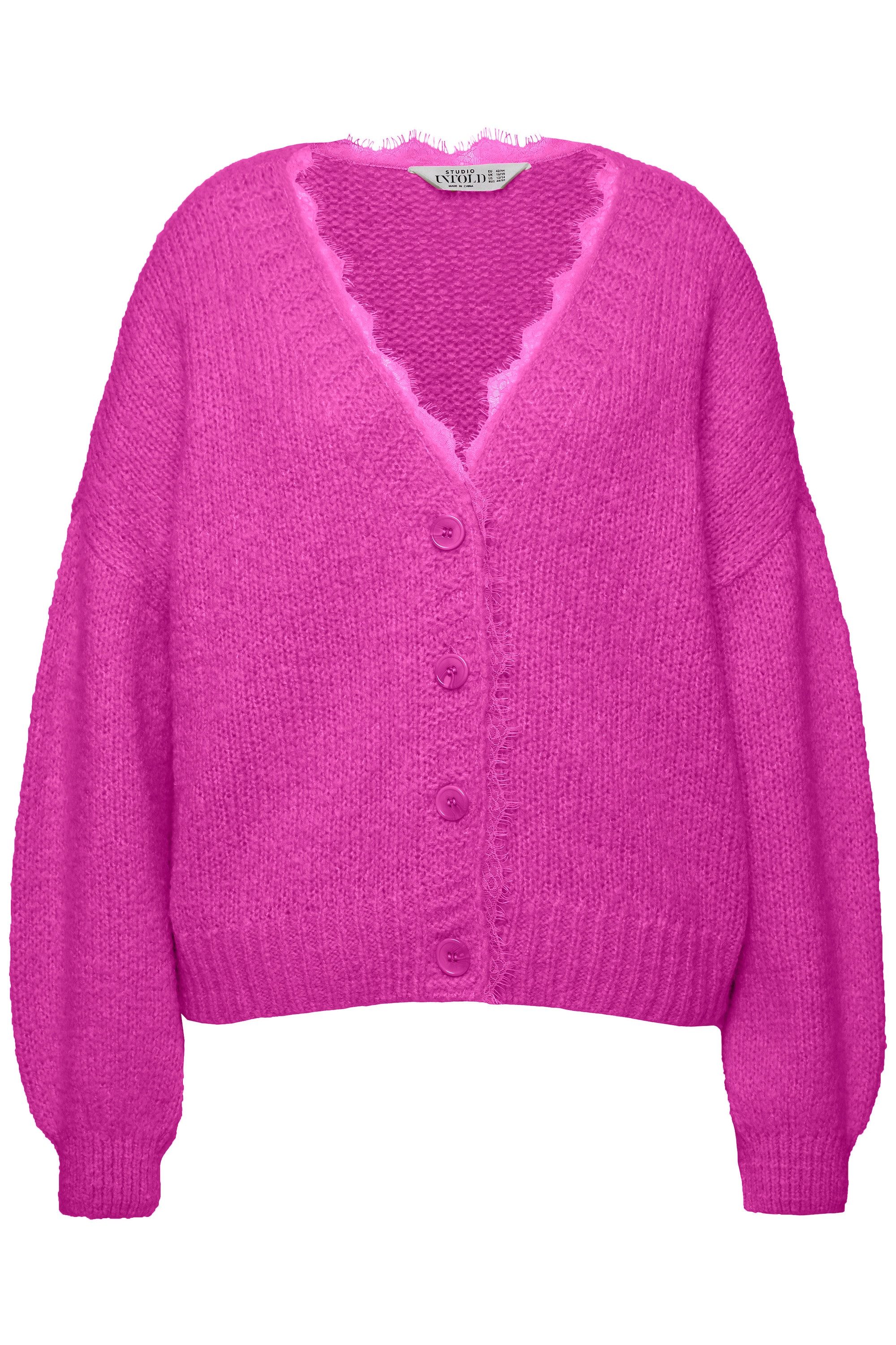 Studio Untold Strickjacke Strickjacke oversized Spitzenkante günstig online kaufen