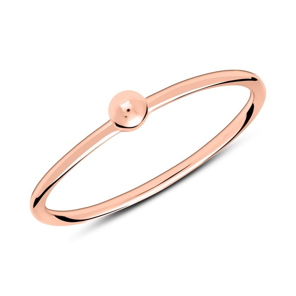 lanii Silberring lanii Rosévergoldeter 925er Silberring im Kugeldesign