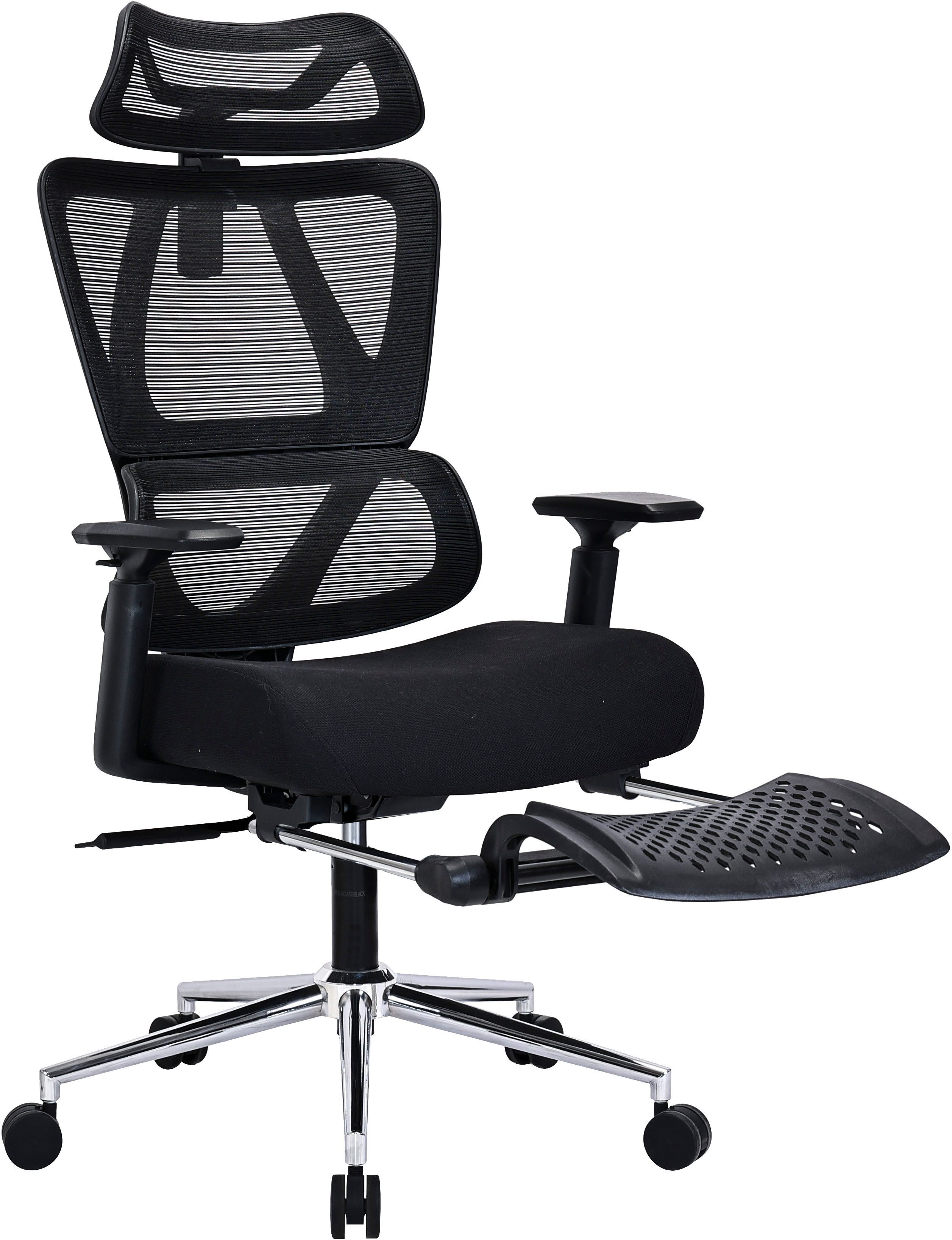 OTTO home Drehstuhl Andora, moderner ergonomischer Schreibtischstuhl, mit Fußstütze