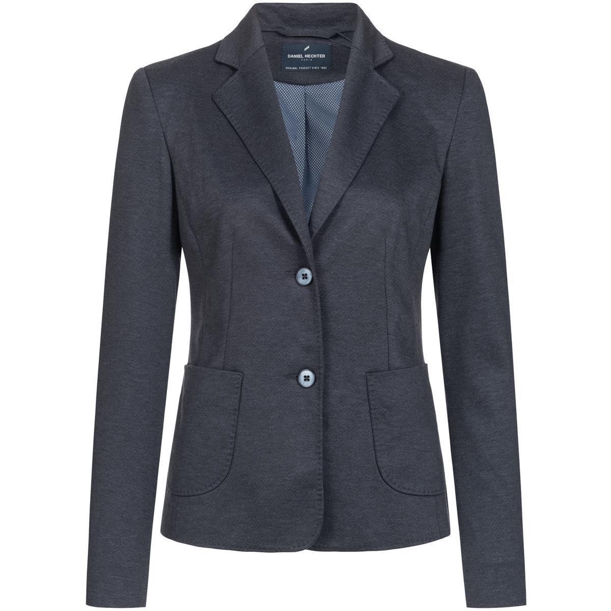 Jerseyblazer HECHTER Paris CASUAL Damen-Jerseyblazer Modern-Fit Blau Microdessin 72
