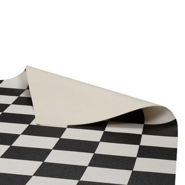 Floordirekt Vinylboden CV-Belag Damier Schwarz-Weiß, Erhältlich in vielen Größen, Bodenschutz