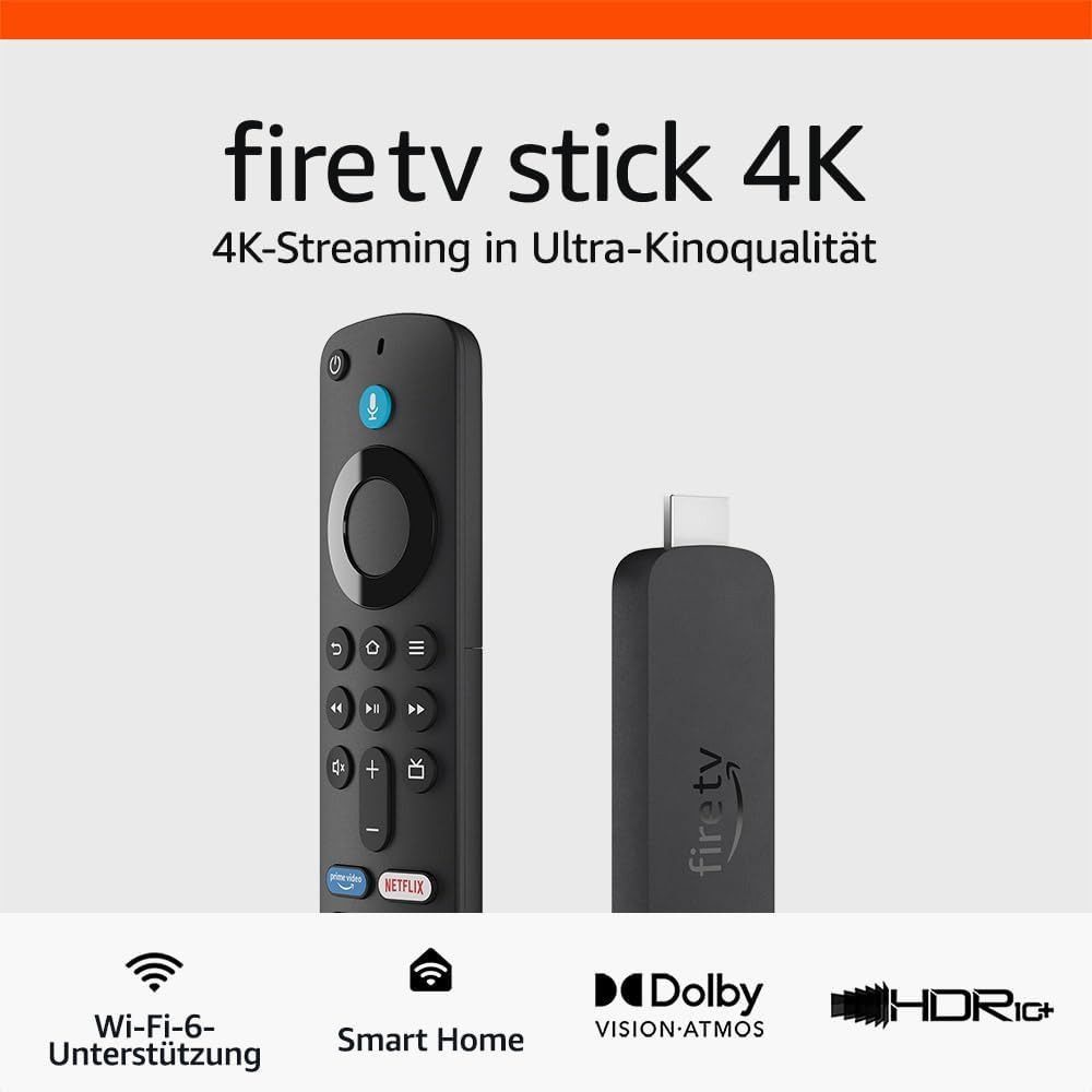 Amazon Streaming Boxen Fire TV Stick 4K Ultra HD (Neueste Generation) Unterstützt Wi-Fi 6