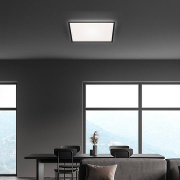 Briloner Leuchten LED Panel 7158-415, ultraflach, indirektes Licht, LED fest verbaut, Warmweiß, Deckenlampe, 42x42x2,9cm, Schwarz, 22W, Wohnzimmer, Schlafzimmer
