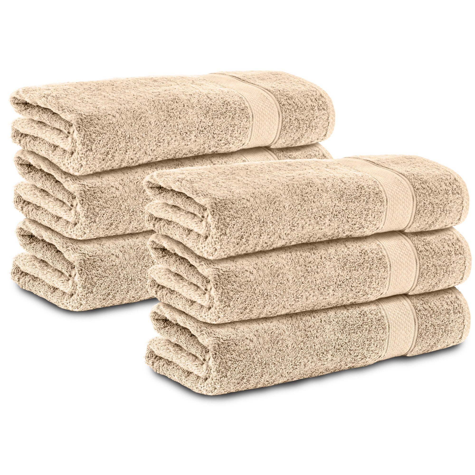 Komfortec Handtuch Set 100% Baumwolle, 470 g/m², Frottee (6-St), Badetücher 50x100 cm Set, Weich