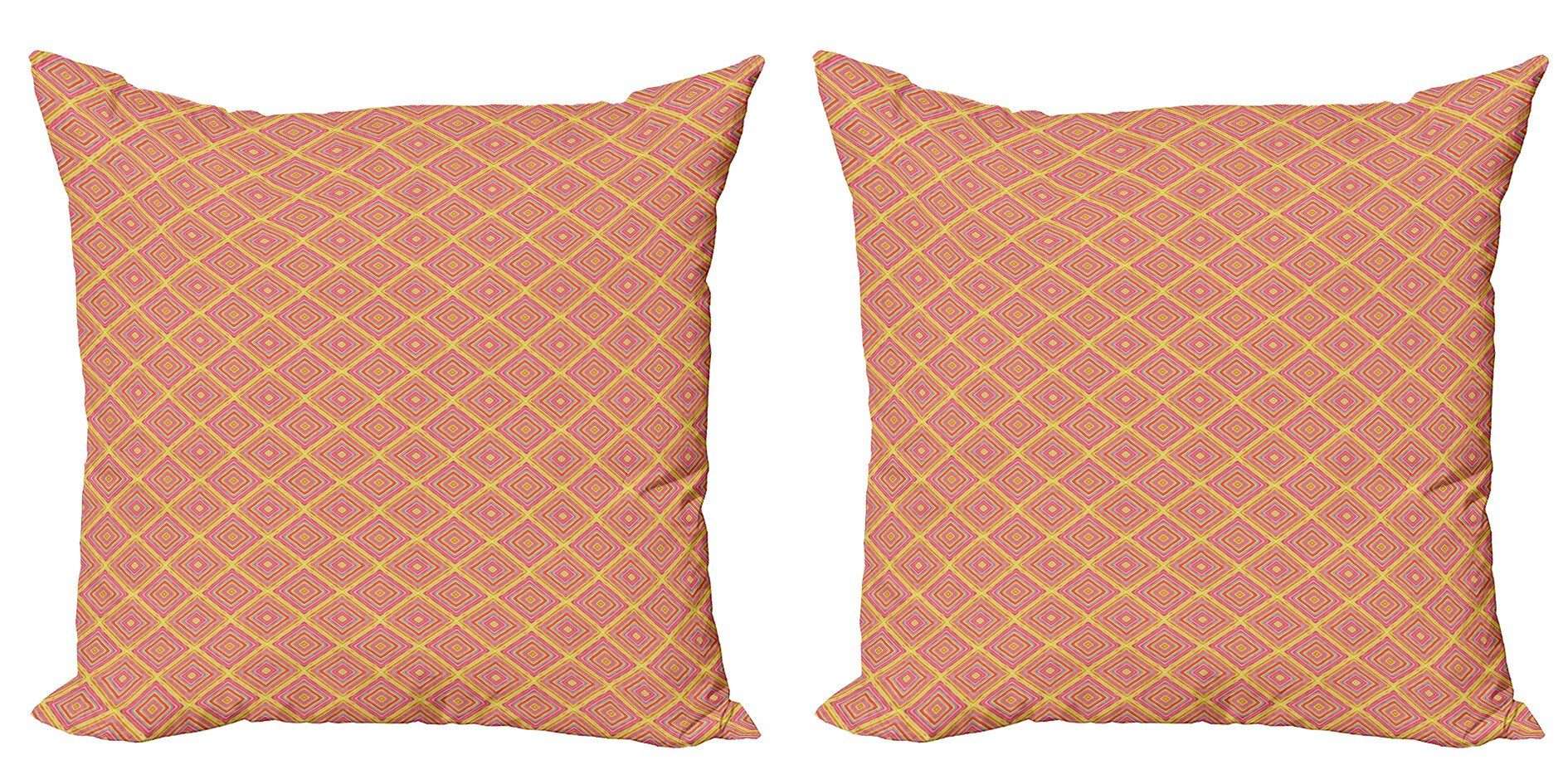 Kissenbezüge Modern Accent Doppelseitiger Bunt (2 Tile Rhombus Diagonal Digitaldruck, Abakuhaus Stück)