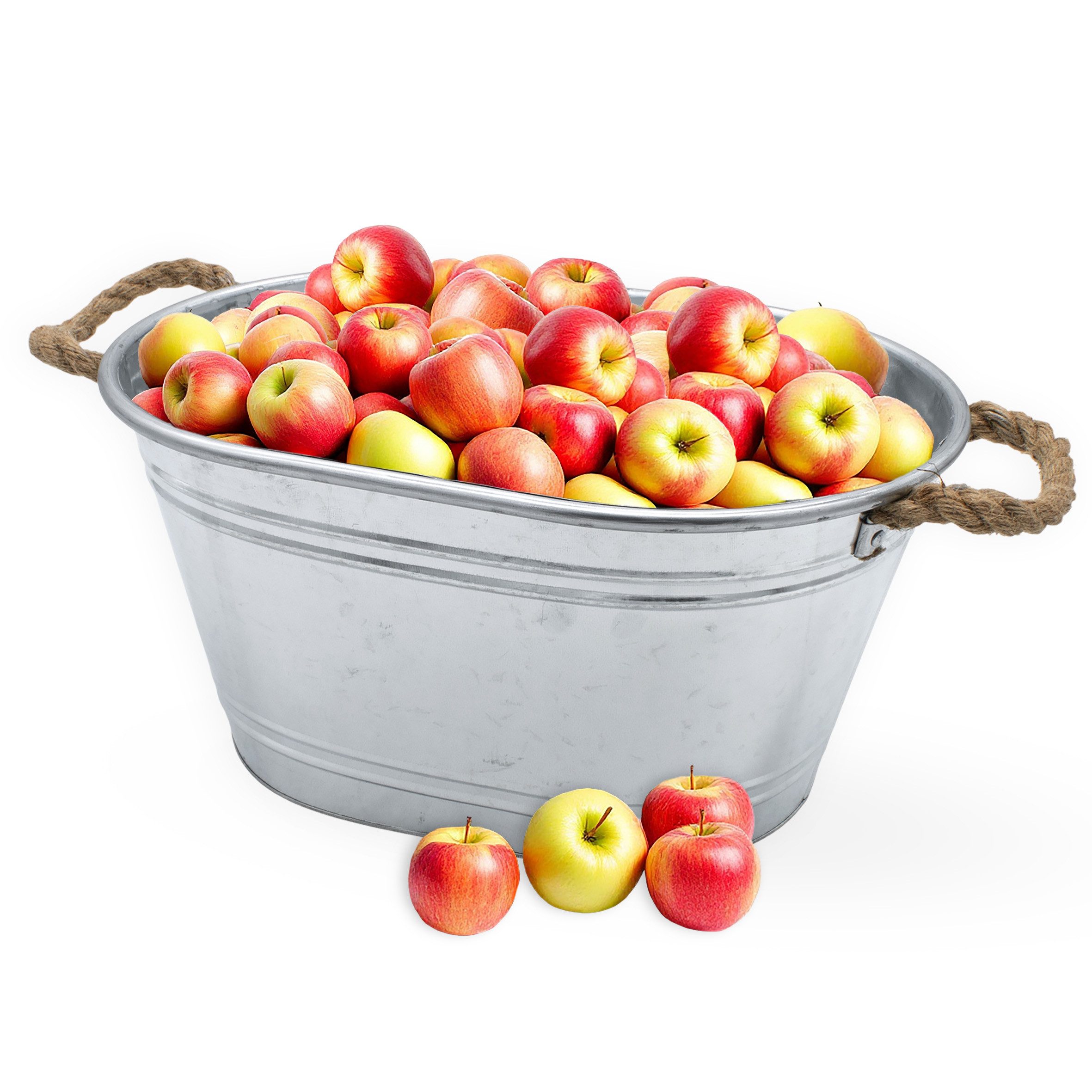 Spetebo Pflanzkübel Zinkwanne in silber mit Natur Seil Griffen (Anzahl, 1 S günstig online kaufen