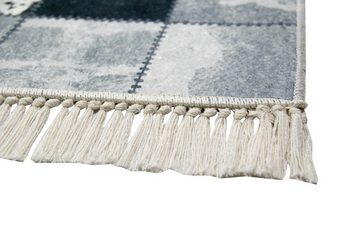Teppich Kuhfell Imitat Teppich Patchwork in Schwarz Grau Weiß, Teppich-Traum, rechteckig, Höhe: 4 mm