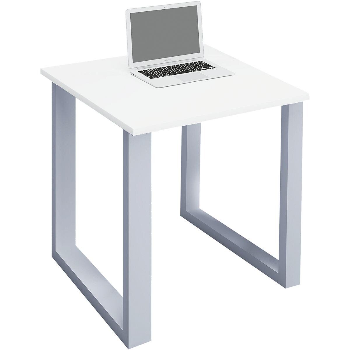 VCM Schreibtisch Lona, rechteckig, Tiefe 50 cm, Bügel-Fuß weiß weiß/weiß