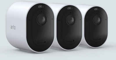 ARLO Pro 4 Spotlight Kamera 3er Set Überwachungskamera (Außenbereich, Innenbereich, 3-tlg)