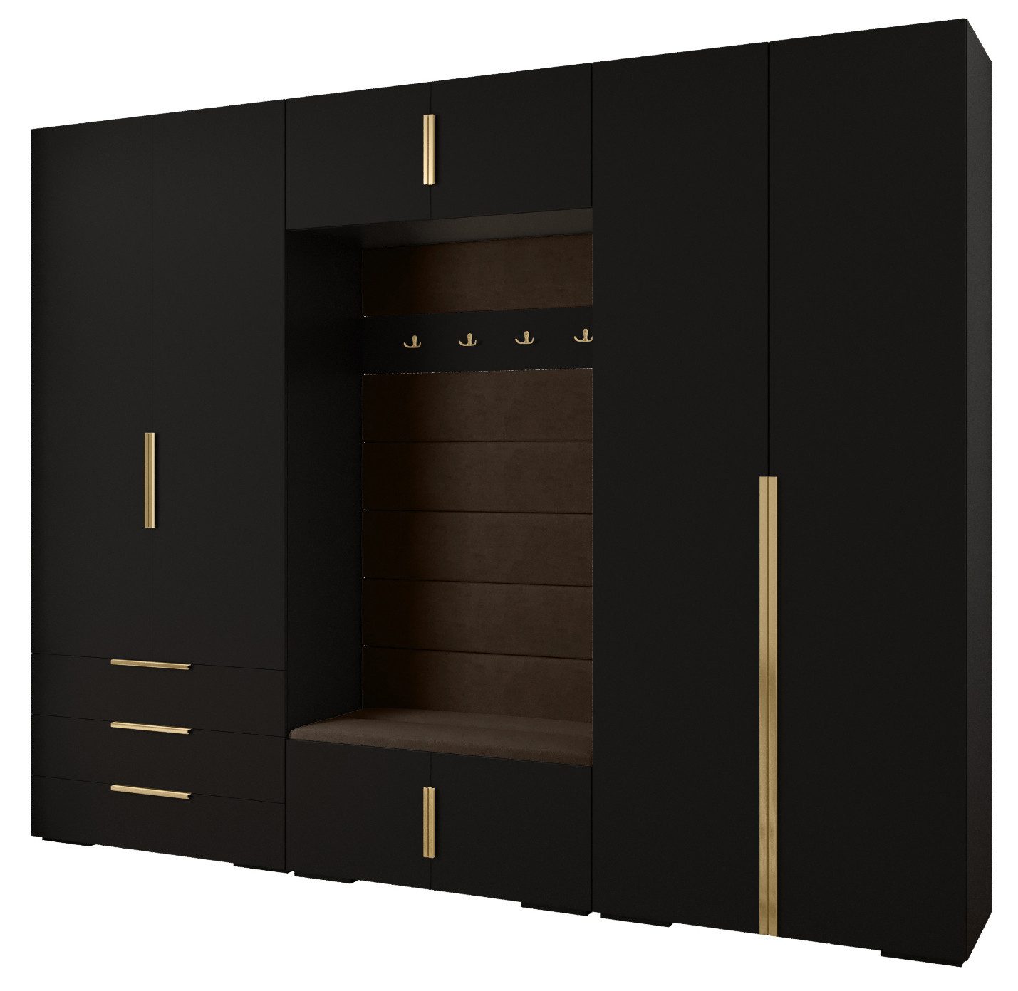 ABIKS MÖBEL Kompaktgarderobe INOVA 1 SATZ 14 Möbelset, Garderobe mit Kleiderstange und Regalen