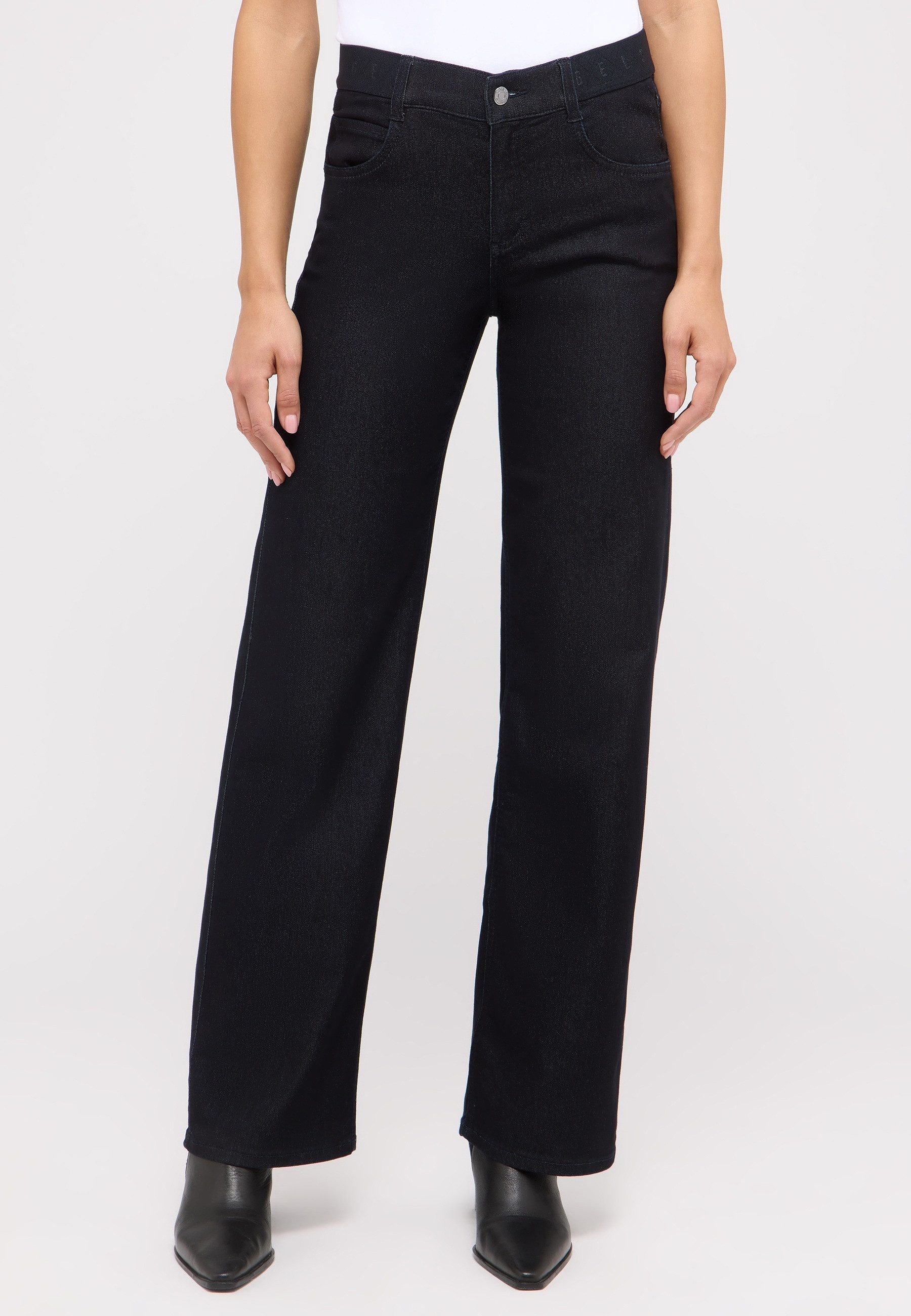 ANGELS 5-Pocket-Jeans LIZ SPORTY weite Passform, mit 1-Knopf-Form, mit Metallreißverschluss