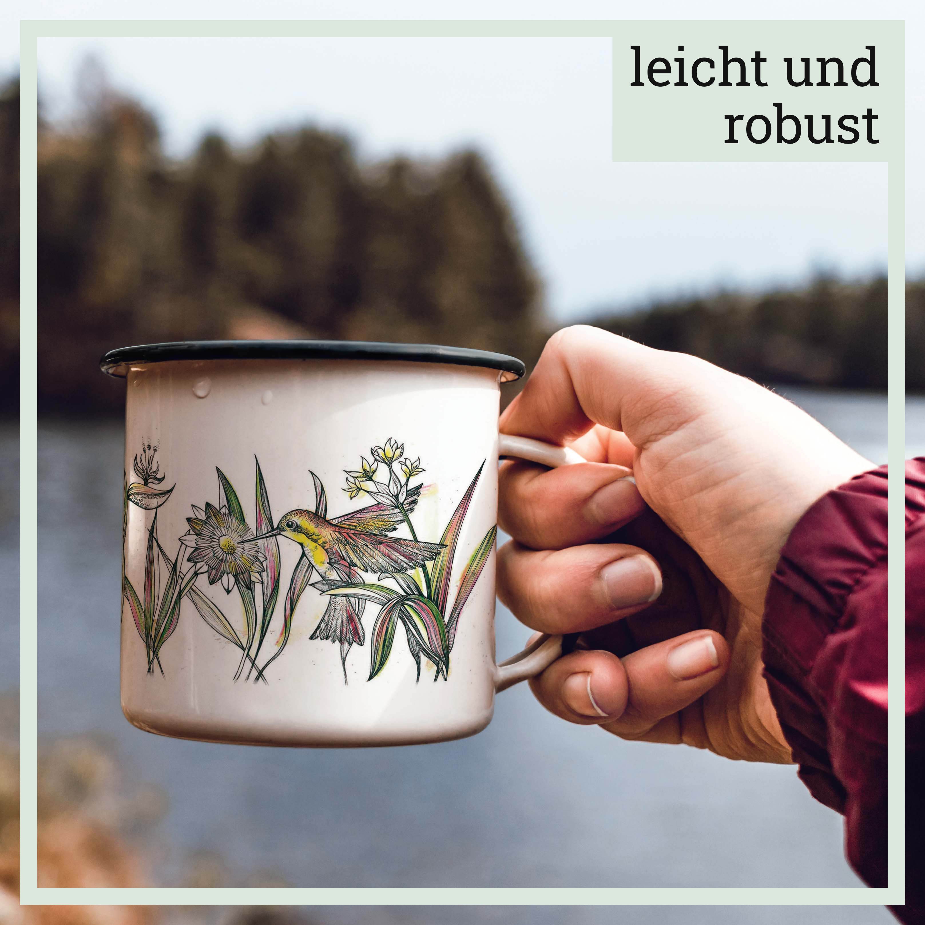 Ligarti Tasse Emaille Tasse – Kolibris