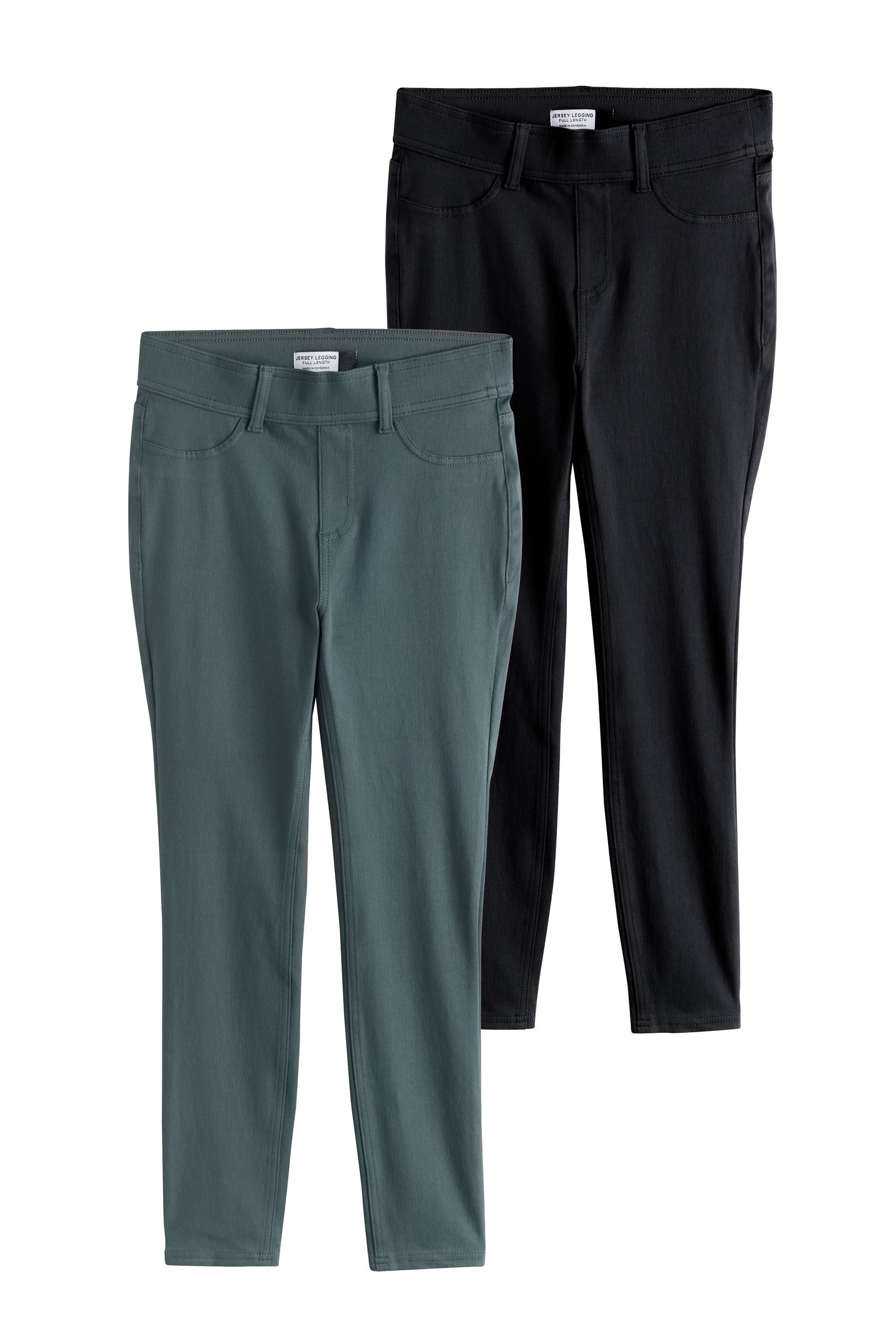 Next Jeansleggings Lange Jeansleggings aus Jersey, 2er-Pack (2-tlg)