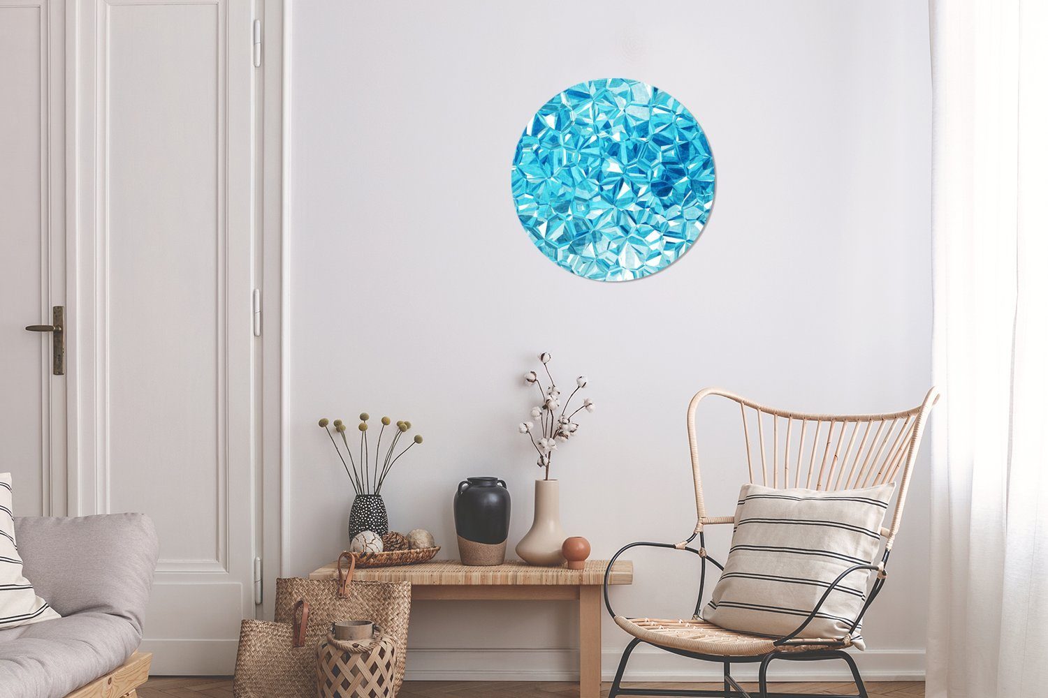 MuchoWow Gemälde Ein abstrakter Diamant-Hintergrund, cm 30x30 Rundes Forex, (1 St), Kreis Wanddekoration Wandbild, Wohnzimmer