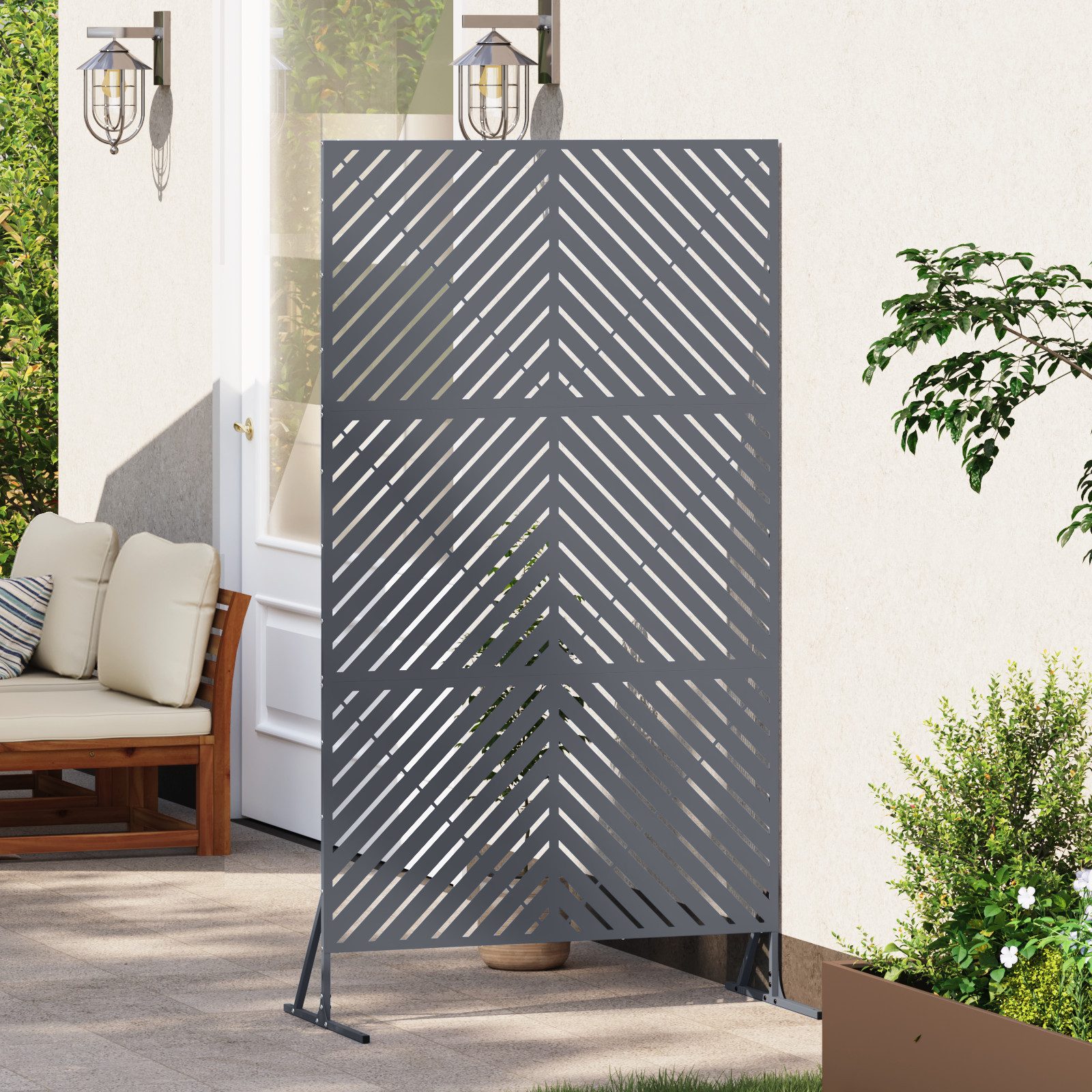 vidaXL Gartenzaun Metallzaunelement Anthrazit Metall Standardgröße günstig online kaufen