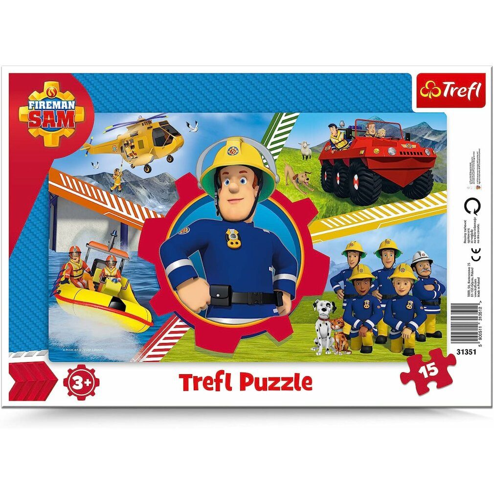 Trefl Puzzle Puzzle Feuerwehrmann Sam 15 Teile, Puzzleteile