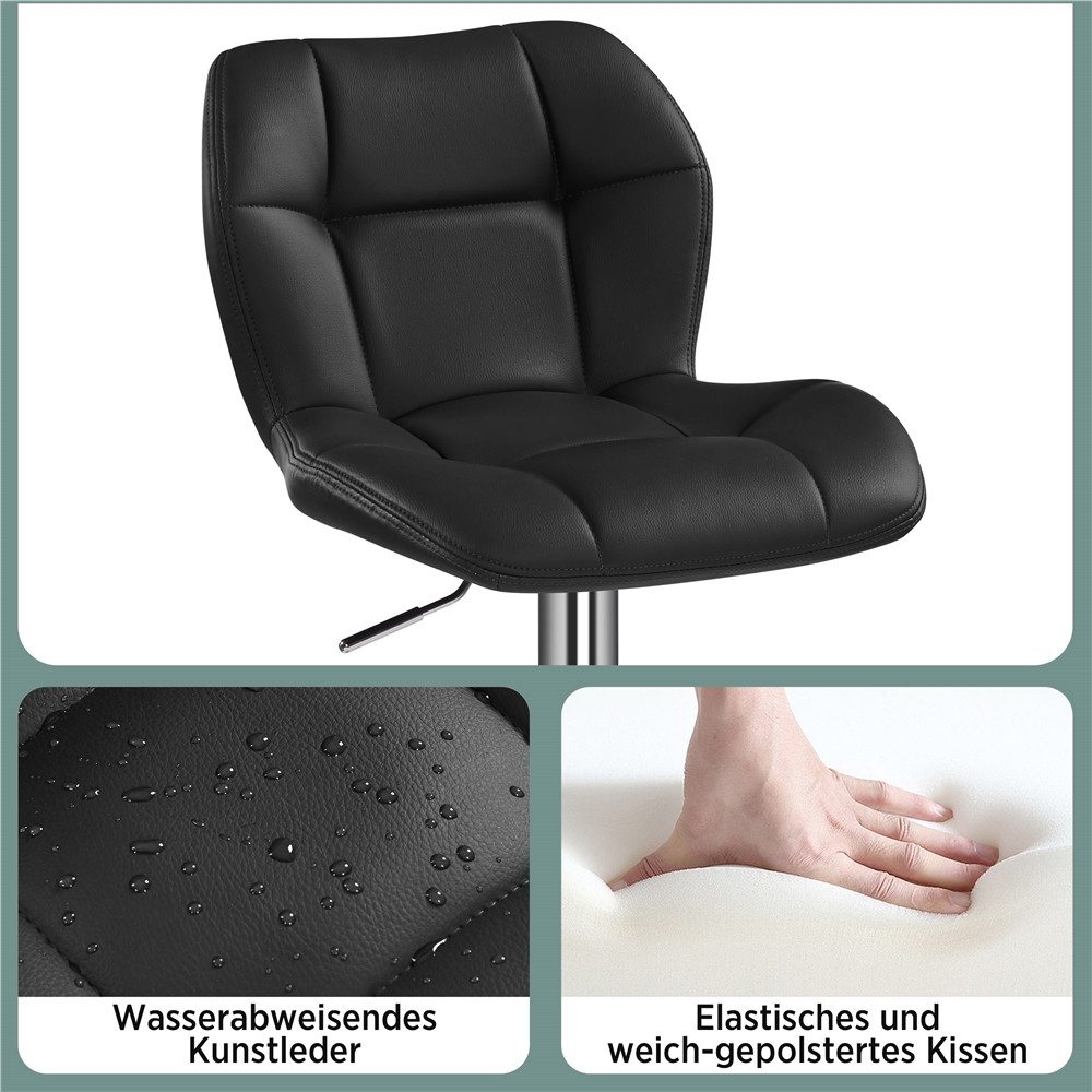 Yaheetech Barhocker 360° Drehbare Hocker mit Fußstütze (6 St), 1/2/4/6er-Set Barstühle Küchenstühle Bistrohocker höhenverstellbar – Bild 5 von 5